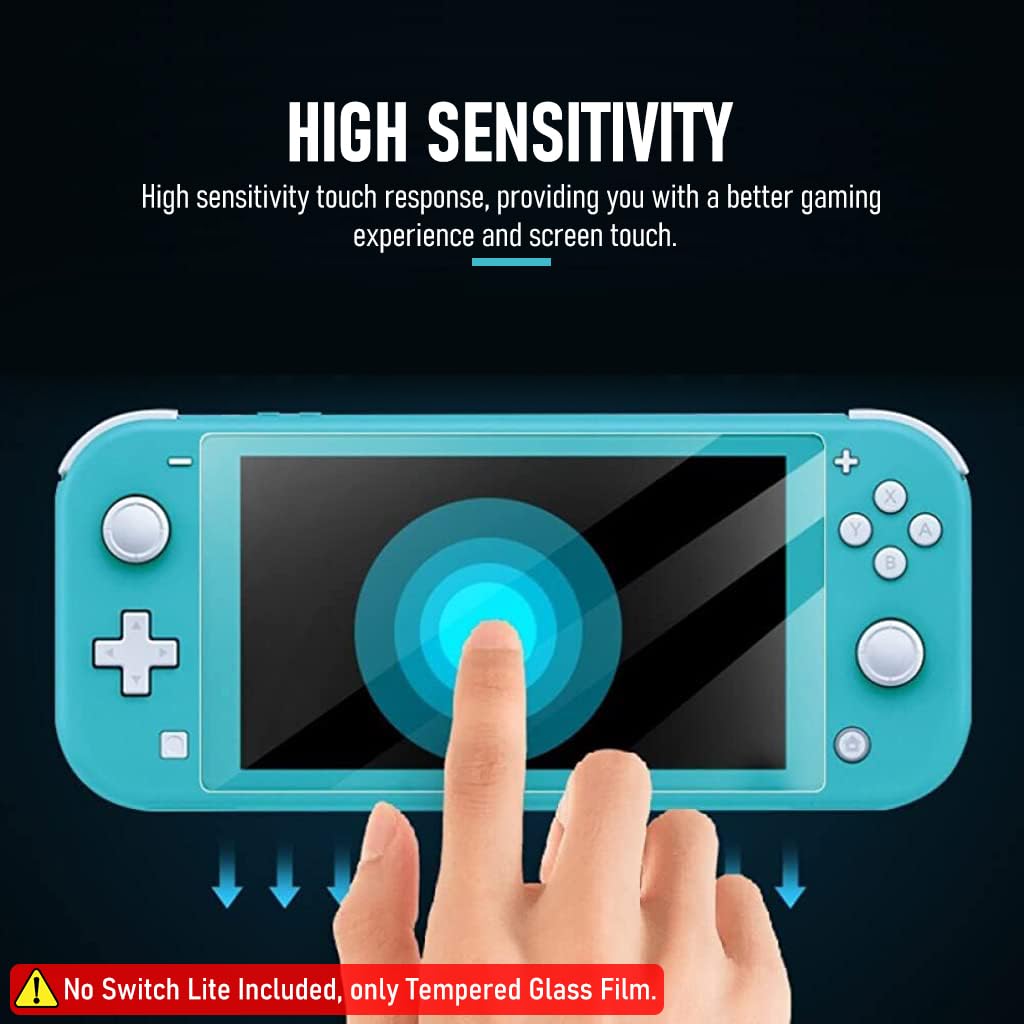 ZORBES® Tempered Glass Film for Switch Lite 2019, Anti-Scratch HD Tempered Glass Film Screen Protection HD Anti-Glare Protection Film for Switch Lite, 3pcs, No Switch Lite Included - verilux