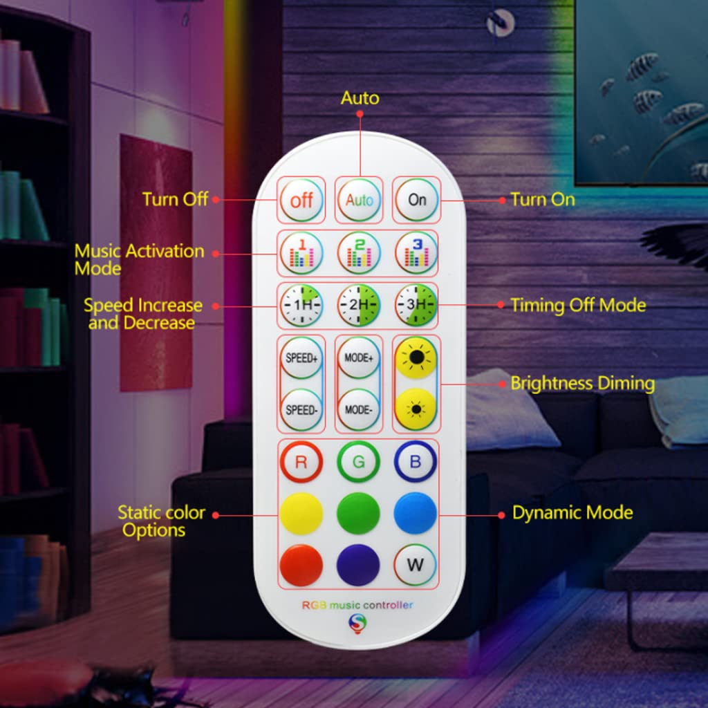 Verilux 5050 Colorful RGBIC LED Strip Lights with Smart Bluetooth App & Remote Control for Bedroom, Livingroom, Gamingroom, Kid's Room, Party(USB, 5 Meters) - verilux