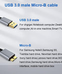 Verilux USB to Micro B 3.0 Cable USB 3.0 A to Micro USB Cord Hard Drive Cable Compatible with MacBook Pro/Air, Toshiba, Seagate, WD External Hard Drive, Galaxy S8/S9/S10, My Passport Elements