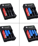 Verilux 18650 Battery Charger, 4 Bay Fast Charge, USB Intelligent Universal Rechargeable Battery Charger for 3.7V Li-ion TR IMR 10440 14500 16650 14650 18350 18500 16340(RCR123) Batteries