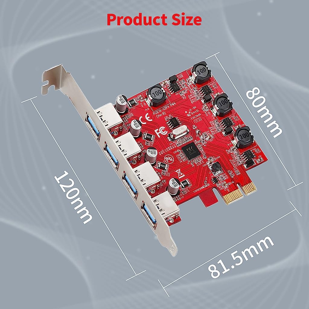 4 Ports USB 3.0 HUB PCI Express (PCIe) Expansion Card