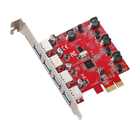 4 Ports USB 3.0 HUB PCI Express (PCIe) Expansion Card