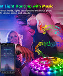 Verilux 5050 Colorful RGBIC LED Strip Lights with Smart Bluetooth App & Remote Control for Bedroom, Livingroom, Gamingroom, Kid's Room, Party(USB, 5 Meters)