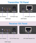 Verilux HDMI Transmitter and Receiver,HDMI Extender(196ft/ 60 Meters with CAT6), HDMI to Ethernet, HDMI Over RJ45 Single Cat5e/6/7 Ethernet Cable, Supports 3D, 1080P, EDID, HDCP