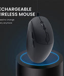 Verilux Bluetooth Wireless Mouse 700mAh [Upgraded: Battery Level Visible], Ergonomic Rechargeable 2.4G Optical PC Laptop Cordless Mice with Dua-Mode:BT 5.0+2.4Ghz
