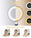 Verilux Selfie Ring Light for Phone Video Shooting Makeup YouTube Portrait Photography with Mini Tripod and Bluetooth Remote Control