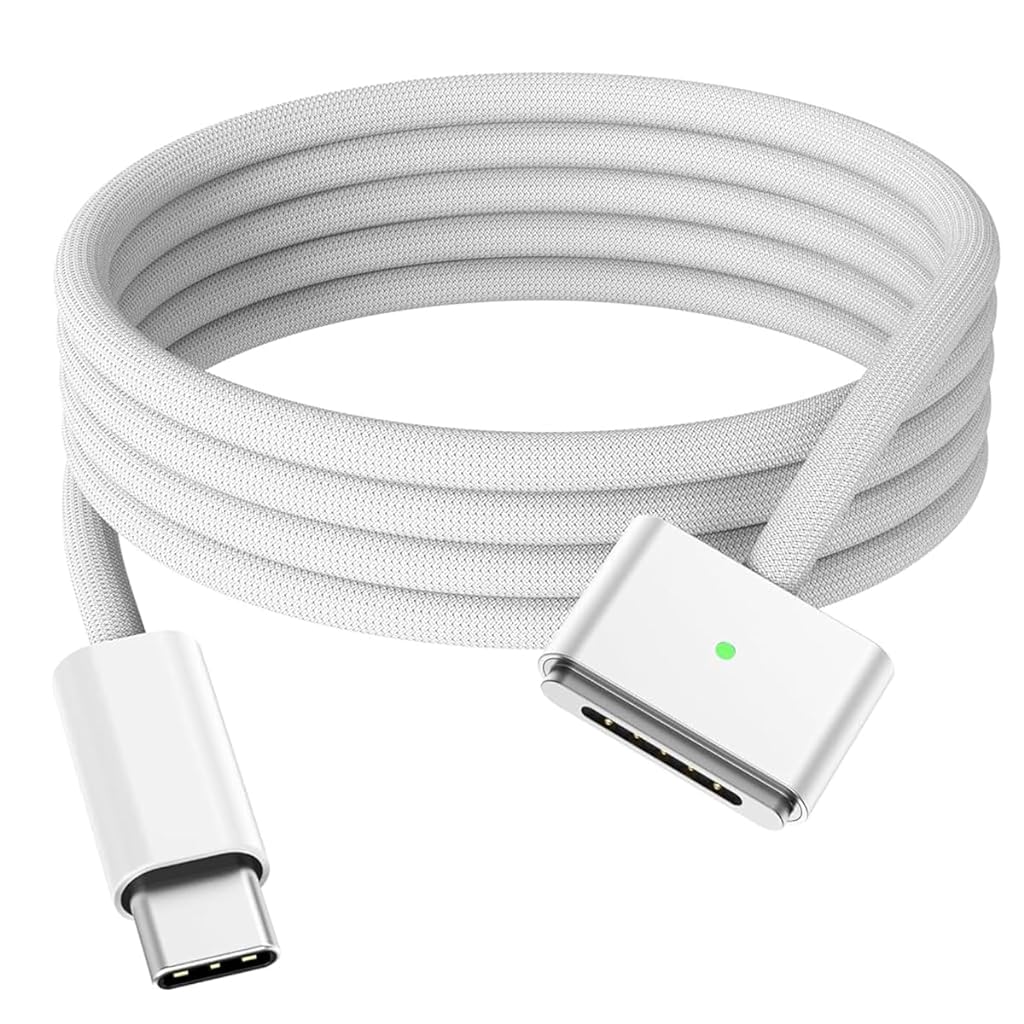 Verilux® USB C Charging Cable for MagSafe 3, 140W Fast Charging 6ft Nylon Woven TYPE C to MagSafe Cable Compatible with MacBook Air (15-inch, M2, 2023), MacBook Air 13-inch, MacBook Pro 14/16-inch - verilux