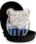 Verilux Thumb Piano Crystal Kalimba Acrylic Mbira Finger Kalimba Musical Instrument Gifts for Kids Adult Beginners with Tuning Hammer, Study Instruction and Eva bag