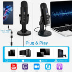 ZORBES® Professional Condenser Microphone,Stereo Microphone with Volume Knob & Headphone Output,Microphone with Stand,HiFi Condenser Microphone for YouTube,Gaming,Livestream,ASMR Recording - verilux