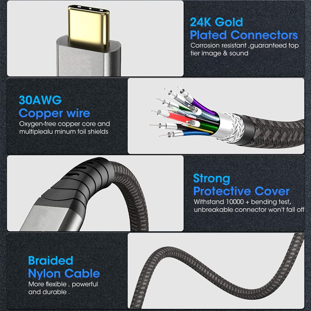 Verilux® Type C Extension Cable, 3.3Ft (Gen2/10Gbps) USB 3.1 USB C Male to Female Extender Cable, 100W 20V/5A Fast Charging Cable, 4K video Output, USB C to USB C Charger Cable for Laptop, PC, Macbook - verilux