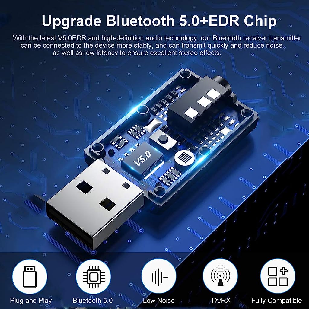 2-in-1 USB Car Bluetooth 5.0 Adapter