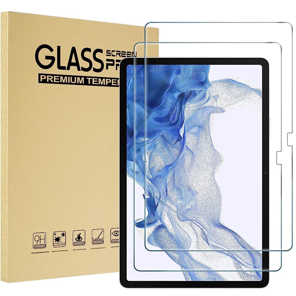 ZORBES® 2 Pack Tempered Glass Screen Protector HD Anti-glare Screen Film Guard for Samsung Galaxy Tab S8 Plus 2022 / Tab S7 FE 2021 / Tab S7 Plus 2020 Release SM-T970 SM-T975 SM-T976, 12.4 Inch - verilux