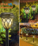 Verilux Solar Light for Home New 6 Pack Rechargeable Solar Garden Lights Outdoor with Double Waterproof, LED Solar Path Lights for Landscape Patio, Yard, Auto On/Off Dusk to Dawn