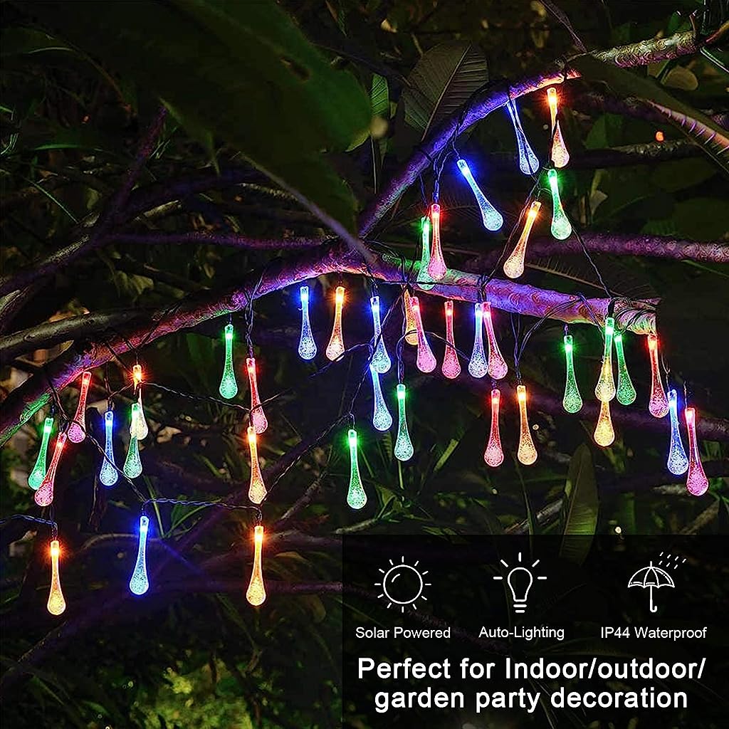 Verilux Solar String Lights Outdoor IP65 Waterproof 50 LED IP65 Waterproof Solar Street Light 8 Mode 21.3Ft Indoor/Outdoor Lamps for Home Decoration LED Lights for Garden Patio Yard Wedding Colorful light