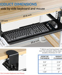 Verilux Keyboard Stand with Mouse Mat, Keyboard Tray Under Desk, Pull Out Keyboard Rack, Nail-Free Installation Drawer Style Keyboard Rack Clamp Mount Pull Out Keyboard Holder for PC/Office Desk