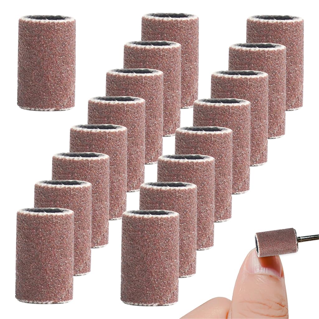 Verilux® 50pcs Fine Grits Sanding Band, Mini Drill Machine Heads, 180 Grit Nail Manicure Sanding Band Sand Piece Set Nail Art Sanding Bands Gel File Gel Polish Remover Manicure Pedicure Nail Tools - verilux