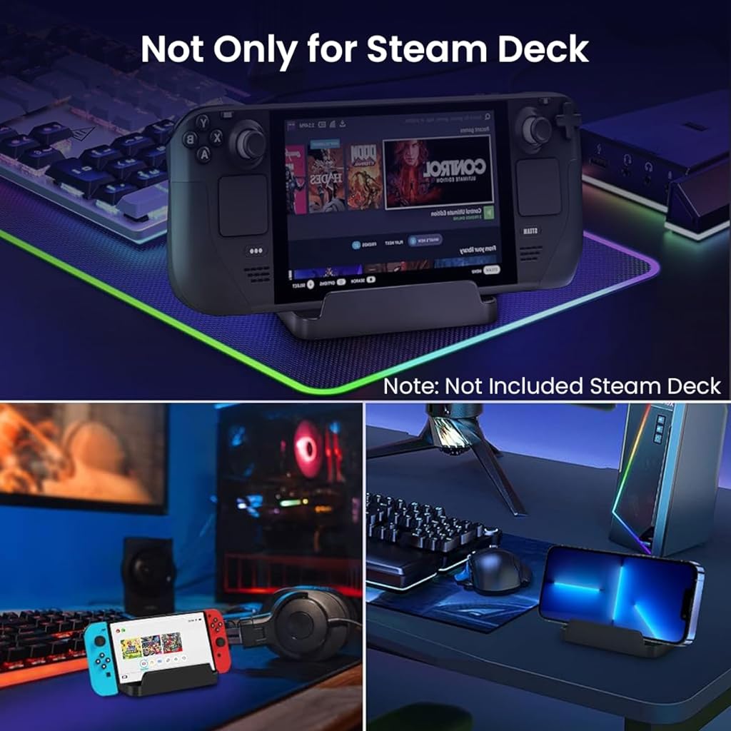 ZORBES® Holder for Steam Deck Desk Stand for Rog Ally Switch Game Pad Stand Anti-Slip Base Design Steam Deck Accessories Holder Stand for Asus Rog Ally Gaming Console/Steam Deck/Switch/OLED/Lite - verilux