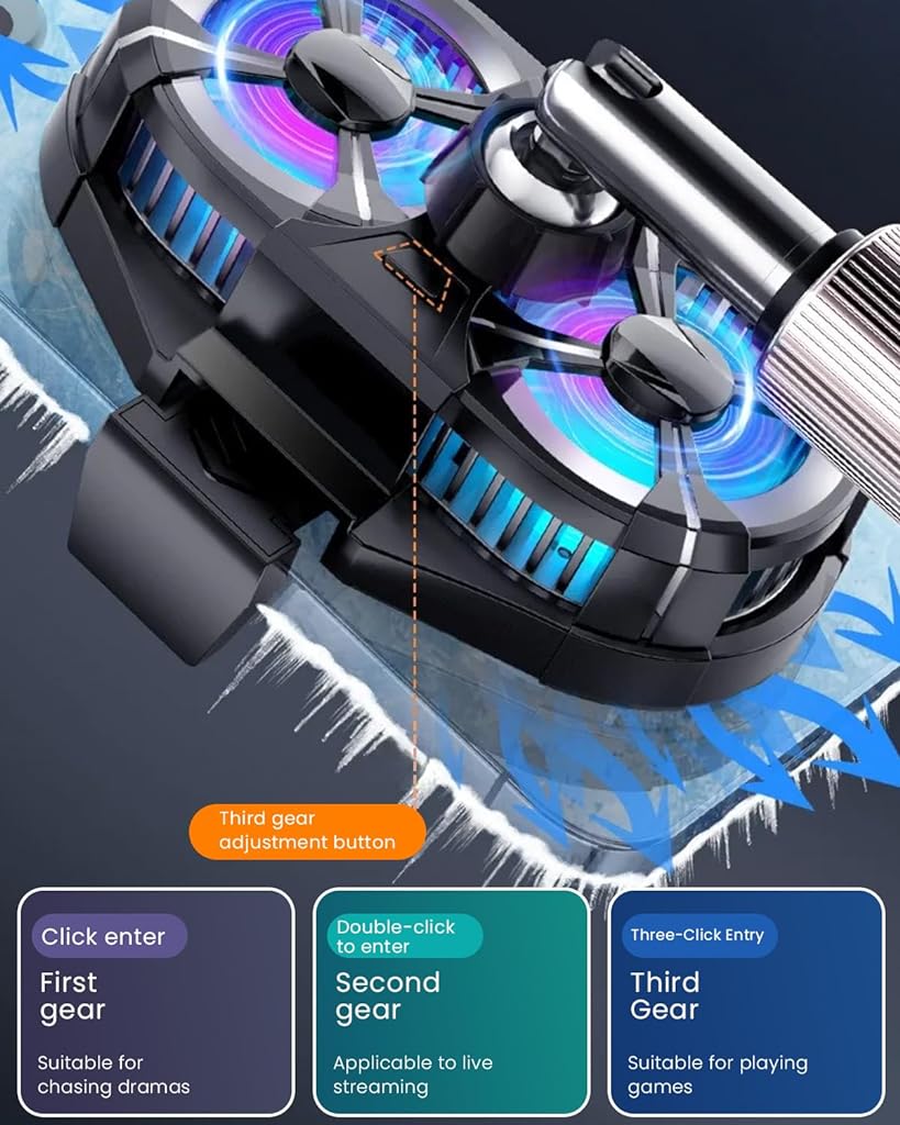 ZORBES® 3 Speed Adjustable Phone Cooler Gaming Fan M5 Plus