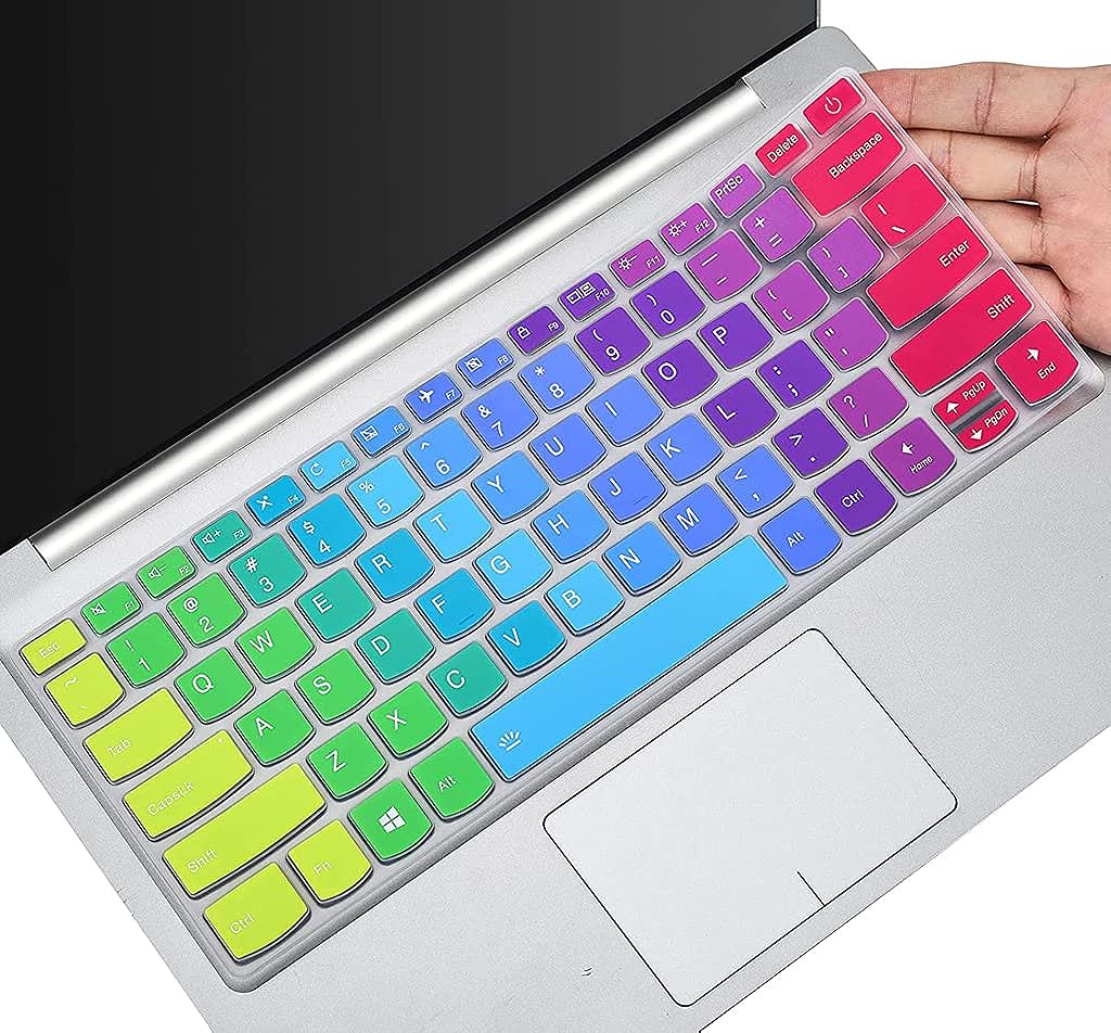 Verilux® Laptop Keyboard Cover Compatible with Lenovo Ideapad S130 320S 330 330S S340 530S 14", Lenovo IdeaPad 530S 15.6" Laptop(No Numeric Keypad), Rainbow - verilux