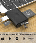 Verilux SD Card Reader 3 in 1 Type C USB2.0 and Micro USB Memory Card Reader with OTG for SDXC, SDHC, SD, MMC, Micro SDXC, Micro SD, Micro SDHC Card for Samsung Android Smartphone, MacBook, PC Laptop