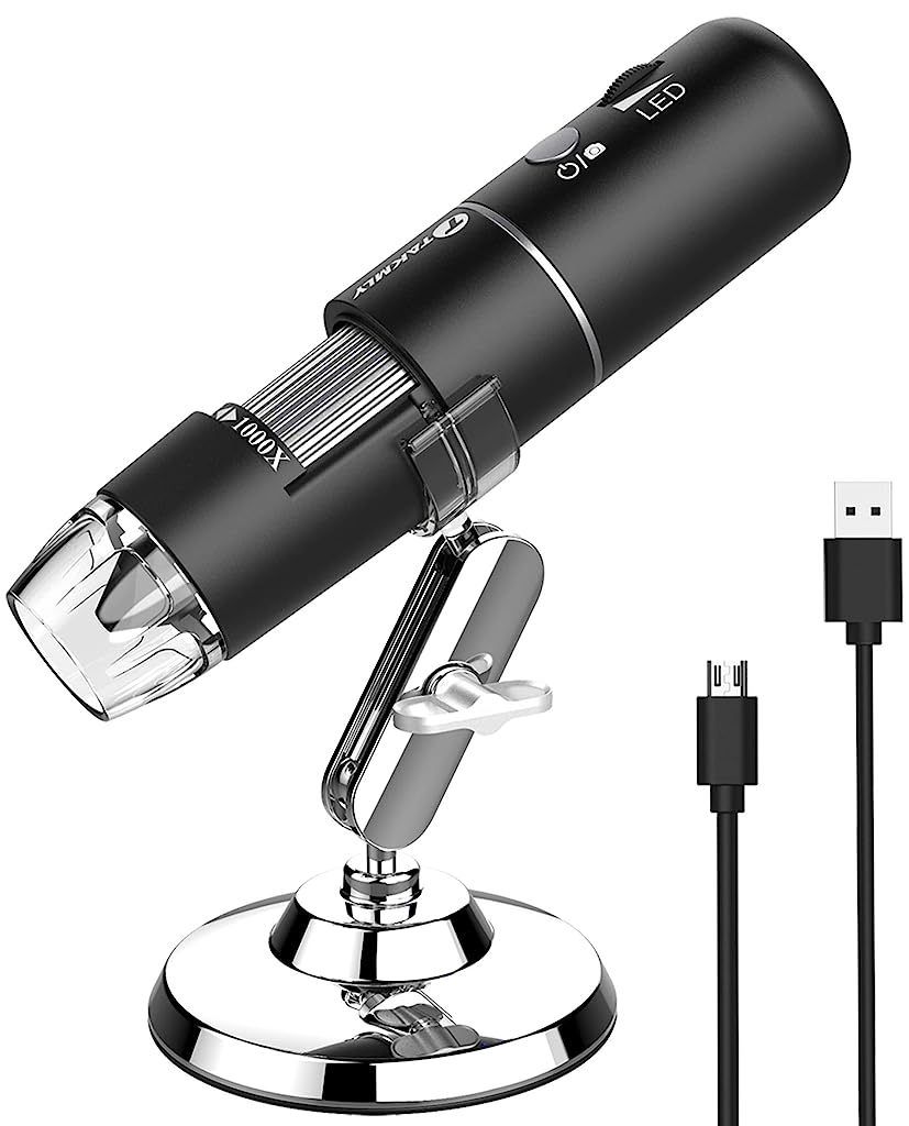 Verilux WiFi Digital Microscope Handheld USB HD Inspection Camera 50x-1000x Magnification with Stand Compatible with iPhone, iPad, Samsung Galaxy, Android Mac Windows