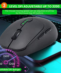 Verilux Bluetooth Wireless Mouse 700mAh [Upgraded: Battery Level Visible], Ergonomic Rechargeable 2.4G Optical PC Laptop Cordless Mice with Dua-Mode:BT 5.0+2.4Ghz