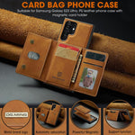 ZORBES® Leather Phone Case for Samsung Galaxy S23 Ultra 2 in 1 Phone Cover with Magnet Card Holder PU Leather Phone Case for Galaxy S23 Ultra with Magnet Card Organizer Cash Wallet, Brown