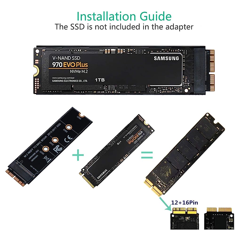 Verilux M.2 NVME SSD Convert Adapter Card for Upgrade MacBook Air 2013-2017 (1Pcs)