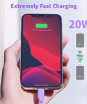 Verilux Type C to Light-ning Cable 6.6FT/2M [MFi Certified] Liquid Silicone PD Fast Charging USB C Cable for iPhone 13/12/12 PRO Max/12 Mini/11/11PRO/XS/Max/XR/X/8/8Plus/iPad- Purple