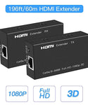 Verilux HDMI Transmitter and Receiver,HDMI Extender(196ft/ 60 Meters with CAT6), HDMI to Ethernet, HDMI Over RJ45 Single Cat5e/6/7 Ethernet Cable, Supports 3D, 1080P, EDID, HDCP