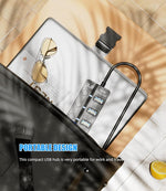 Verilux® USB Hub 3.0 for PC Multiport Adapter with 7 USB Ports High Speed 3.0 USB Hub for Laptop with Individual Switch Control USB Extender with Multi USB Port for MacBook, Mac Pro Mini, iMac - verilux