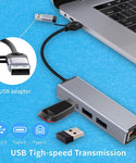 Verilux USB C Hub 4 in 1 USB Type C Hub with USB Adapter USB Hub with 100Mbps RJ45 LAN Port and 2 USB 2.0 Ports and 1 USB 3.0 Port for MacBook Air/Pro 13/15 and More