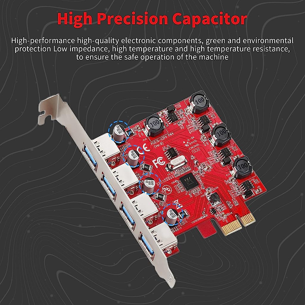 4 Ports USB 3.0 HUB PCI Express (PCIe) Expansion Card