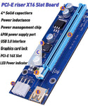Verilux VER009S-Gold PCIE Riser, PCIE Cable 6 Pin 1X to 16X Powered Pcie Riser Adapter Card & USB 3.0 Extension Cable GPU Riser Adapter-Mining Bitcoin