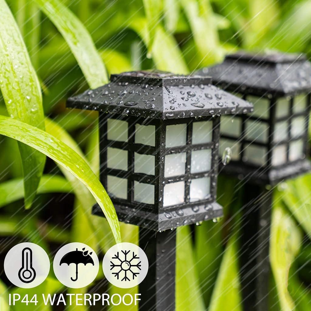 Verilux® Solar Light for Home Decoration 2 Pack IP44 Night Lamp Solar Path Lights Outdoor Solar Pathway LED Outdoor Waterproof for Garden, Patio, Yard, Landscape,Walkway and Driveway Warm White - verilux