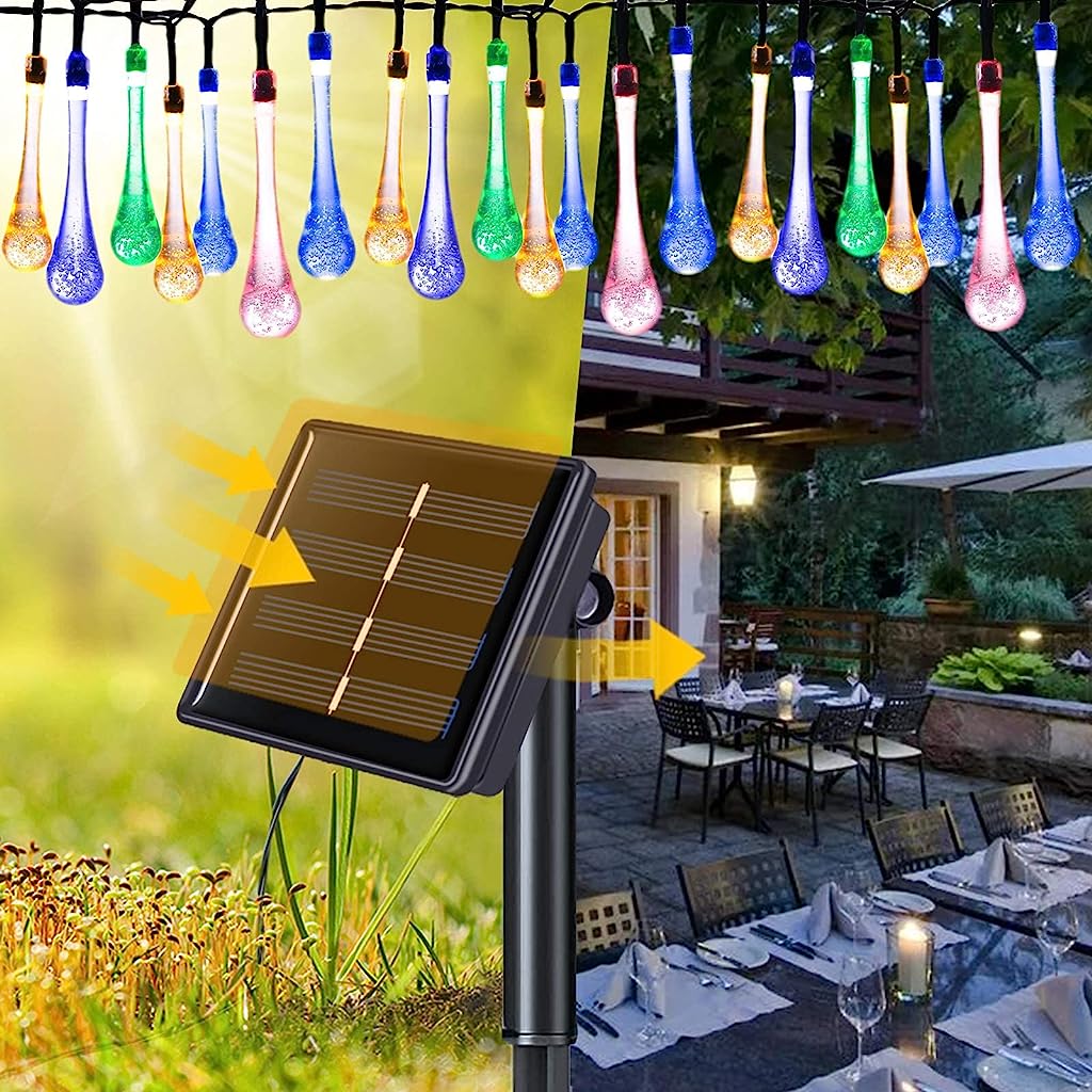 Verilux Solar String Lights Outdoor IP65 Waterproof 50 LED IP65 Waterproof Solar Street Light 8 Mode 21.3Ft Indoor/Outdoor Lamps for Home Decoration LED Lights for Garden Patio Yard Wedding Colorful light