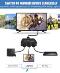 Verilux 4K@60Hz HDMI Splitter, 3 Input to 1 Output Manual HDMI Switcher, Support HDCP2.2,HDR,1080P 3D,HDMI Switcher 3 in 1 Out for Fire Stick,PS5,Sky Box,X Box,Games Consoles,DVD,PC,Roku,fire Cube