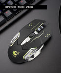 RGB Multi-Colour 3200DPI Wired Mute Gaming Mouse - Balck