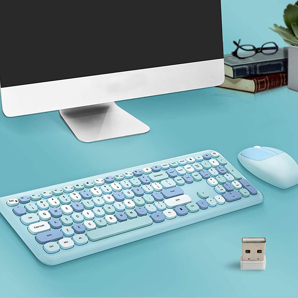 2.4G Wireless Keyboard and Mouse Combo (Blue)