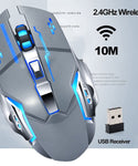 RGB Multi-Colour 3200DPI Wired Mute Gaming Mouse-Grey