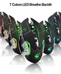 RGB Multi-Colour 3200DPI Wired Mute Gaming Mouse-Grey