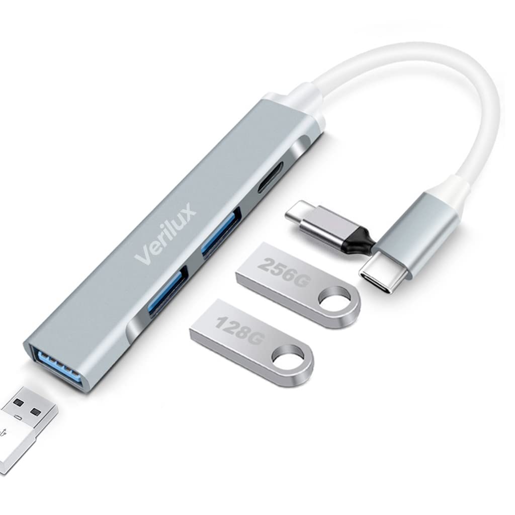 4-in-1 Type C Hub,with 1 USB 3.0, 2 USB 2.0 Ports and USB C Port (Grey)