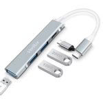 4-in-1 Type C Hub,with 1 USB 3.0, 2 USB 2.0 Ports and USB C Port (Grey) - verilux