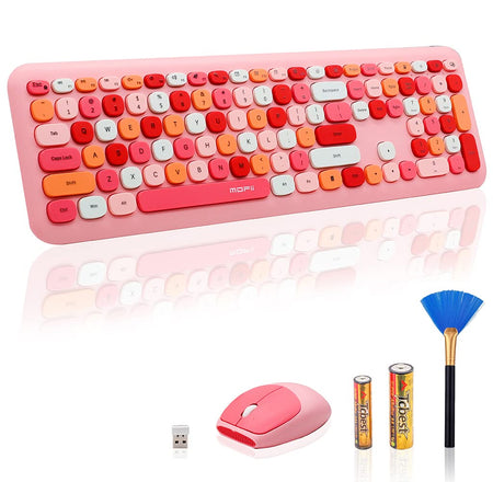 2.4G Wireless Keyboard and Mouse Combo (Pink)