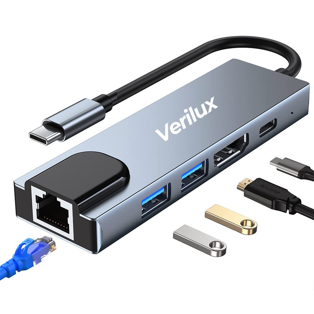 USB C Hub 5 in 1 USB C HUB with 4K HDMI - verilux