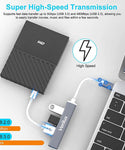 Verilux® USB Hub with USB C OTG Adapter,USB C HUB,USB 3.0 to Type C Adapter Connector,4 Ports Aluminum USB Hub 3.0 Compatible for PC