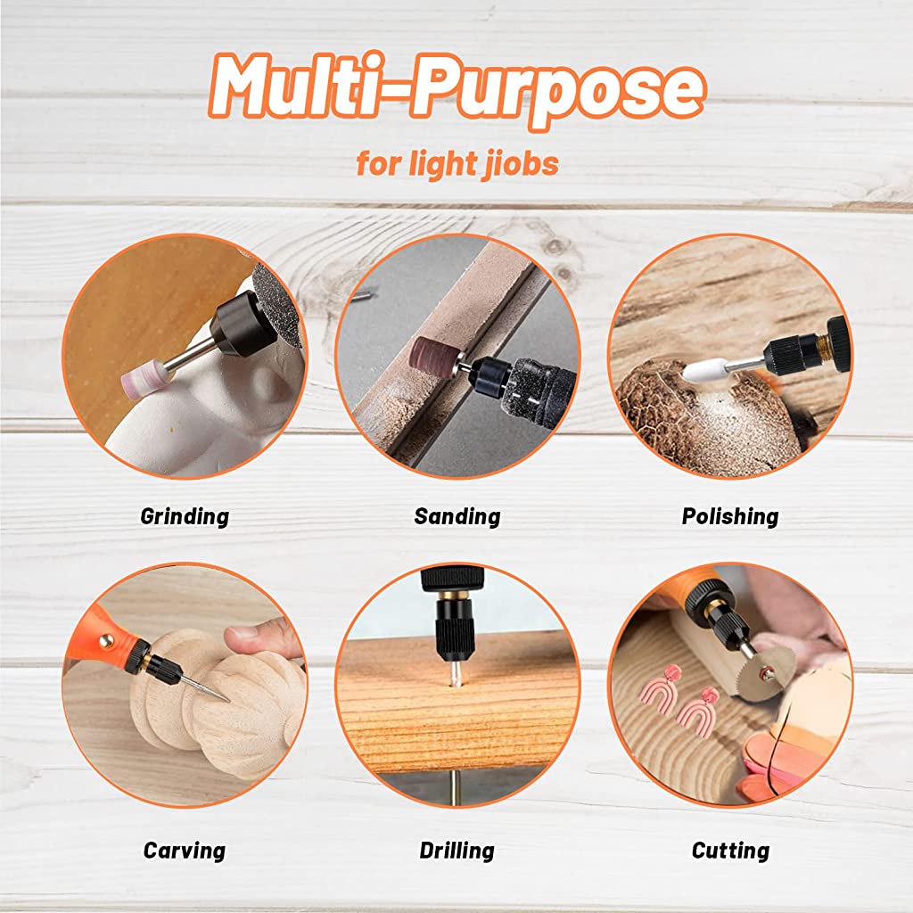 Verilux Mini Grinding Machine, Electric Cordless Rotary Tool, 3.7V Mini Rotary Tool Kit for Handicraft with 55pcs Sanding Accessories, 3 Rotating Speed Adjustable USB Charging Power Rotary Tool for Polishing - verilux