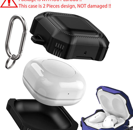 Verilux Fashion Hard Protective Cover for Samsung Galaxy Buds Pro(2021), Galaxy Buds 2, Galaxy Buds Live (2020), Shockproof Case Cover Full Body with Keychain (Without Earbud, Seperate Pieces Design)