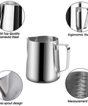 Verilux 20oz Milk Frothing Pitcher with Scale Stainless Steel Espresso Milk Frothing Pitchers for Cappuccino Barista Steam Pitchers Milk Jug Cup with Decorating Pen Latte