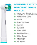 Verilux Replacement Toothbrush Heads Compatible Refills for Most Braun Oral-B Electric Toothbrushes, Classic Precise Clean Replacement Brush Heads (Pack of 8)